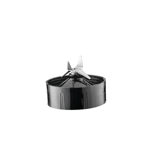 BLACKDECKER BX4130 blender blade assembly with black plastic base, front angle, on white background.