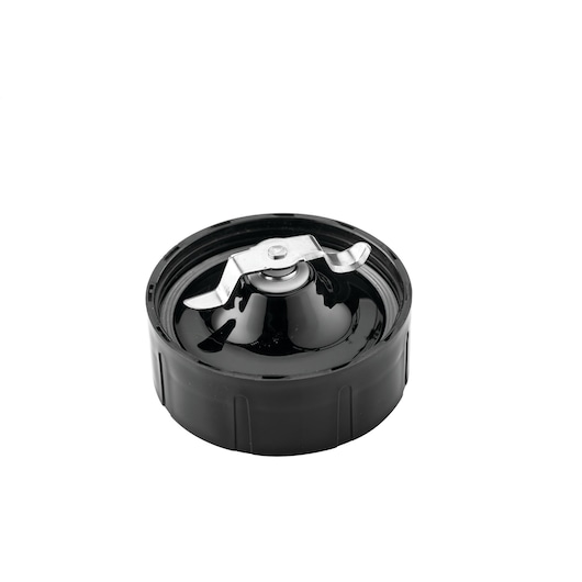 BLACKDECKER BX4130 black blender blade attachment, side angle, on white background.