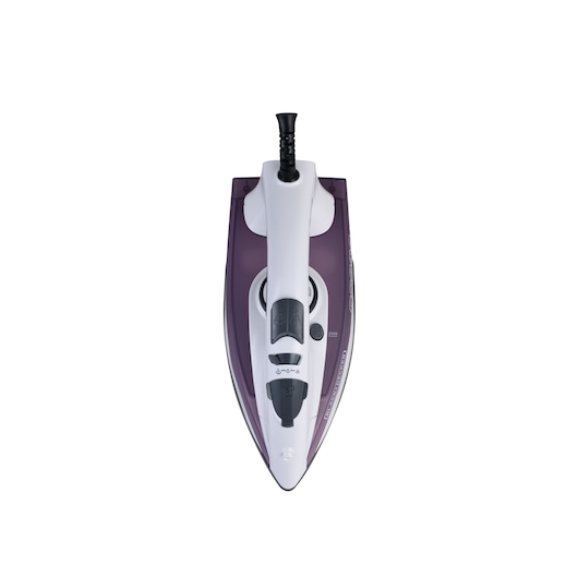 1750W Black and Decker Steam Iron with Non-Stick Soleplate top view showing water tank steam buttons and self clean button