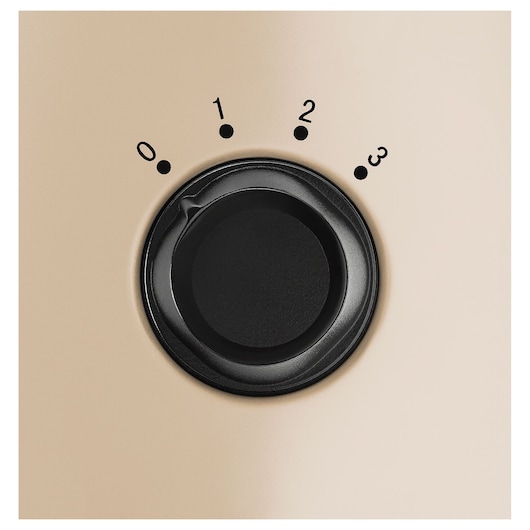 BLACKDECKER OR011FD control dial with settings 0 to 3, close-up, on beige background.