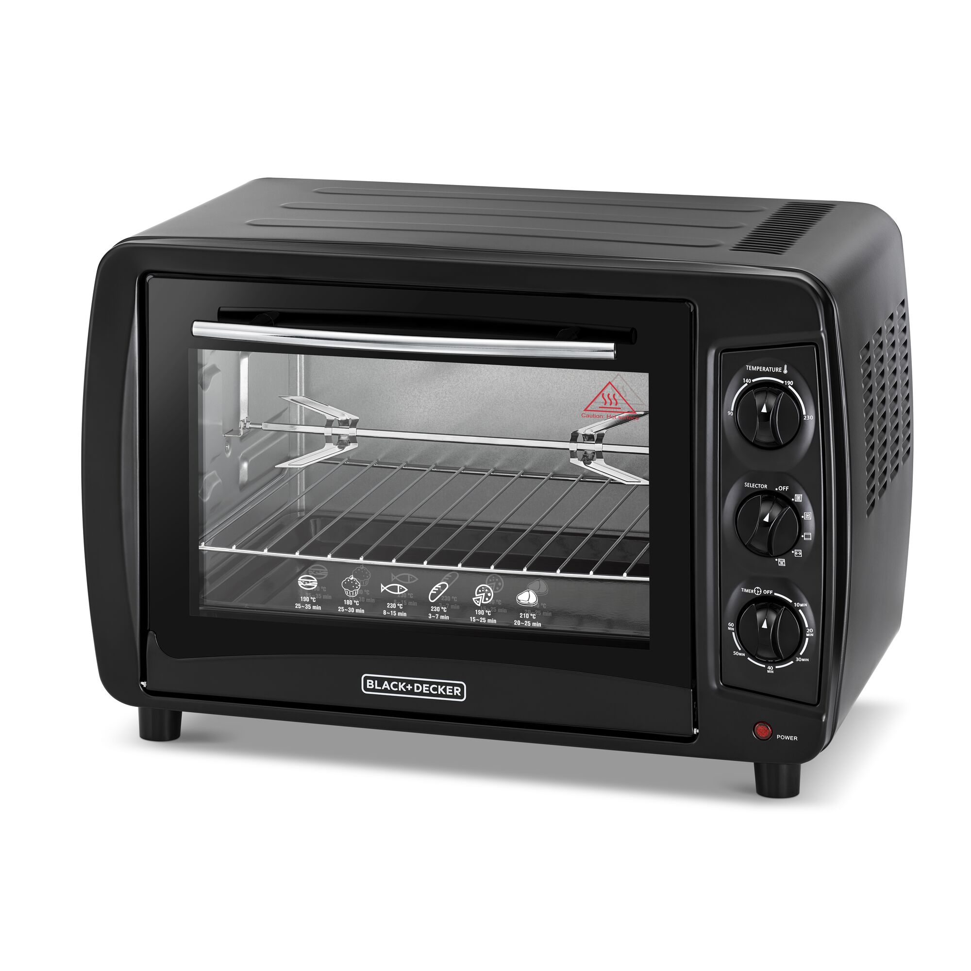 35L Toaster Oven with Double Glass and Rotisserie BLACK DECKER