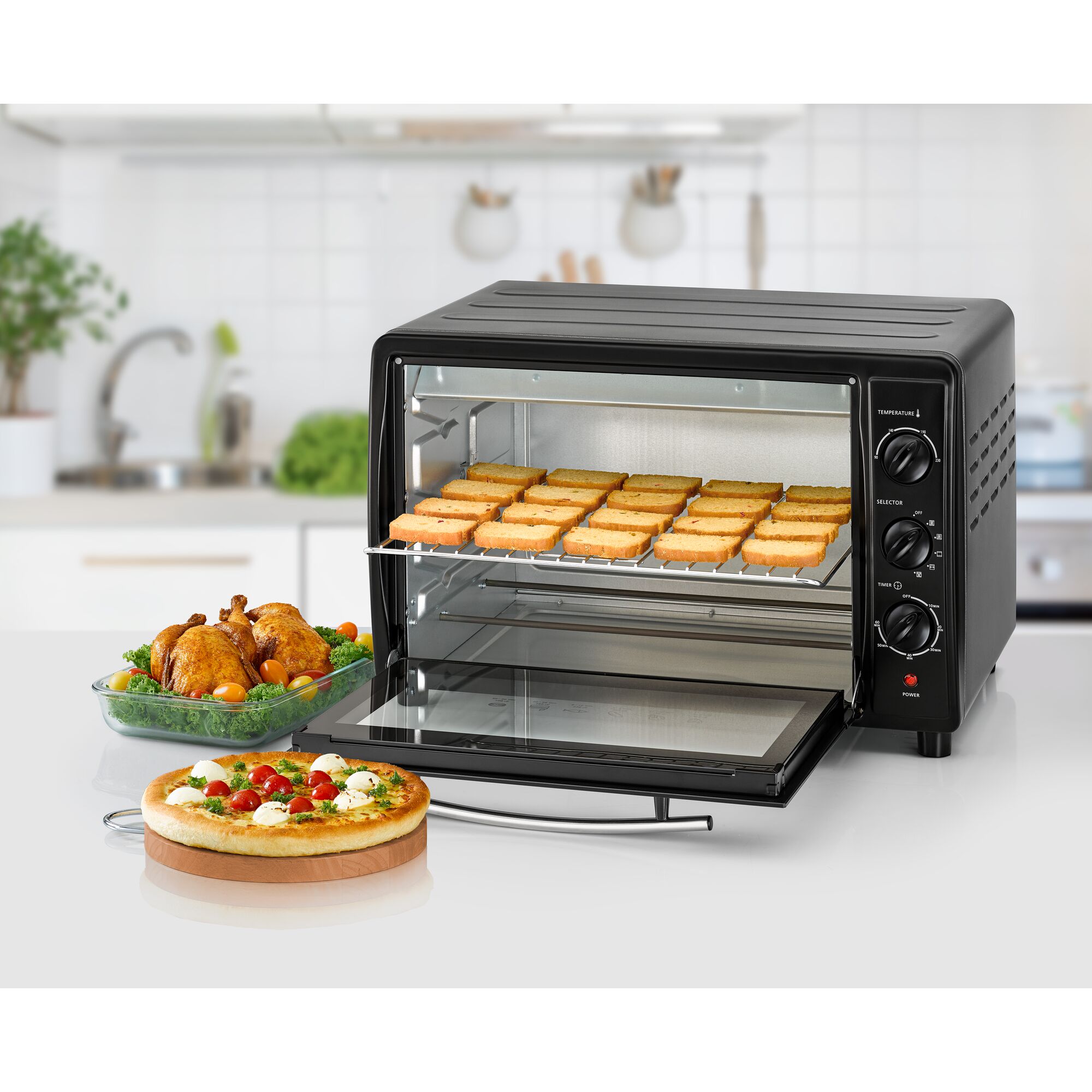 45L Toaster Oven with Double Glass and Rotisserie BLACK DECKER