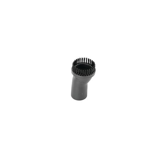 BLACKDECKER VM1880 vacuum cleaner round brush nozzle, black, front angle on white background.